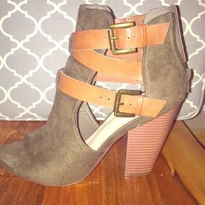 Worn once! Peep toe booties!